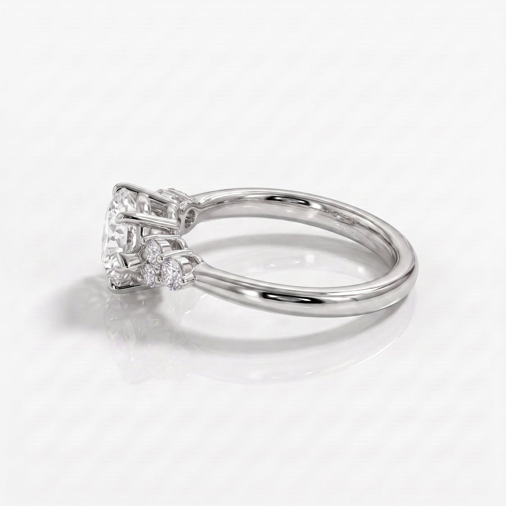 2 CT Marquise Pave Lab Grown Engagement Ring