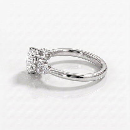 2 CT Marquise Pave Lab Grown Engagement Ring
