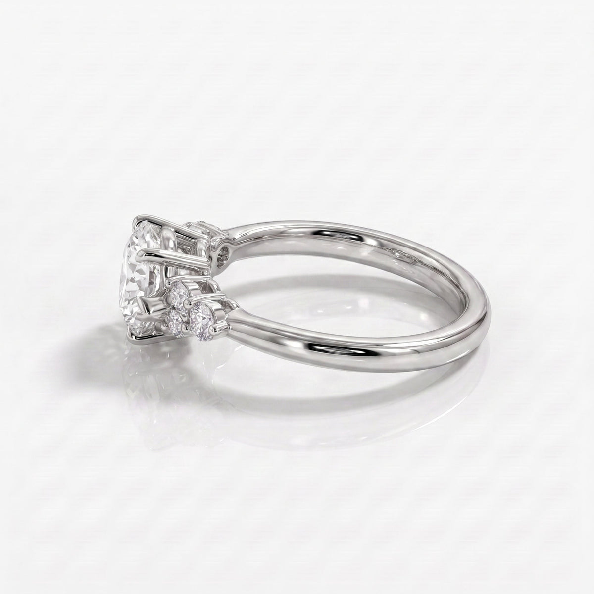 2 CT Pear Dainty Pave Lab Grown Diamond Engagement Ring
