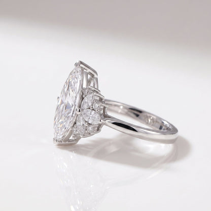 2 CT Marquise Pave Lab Grown Engagement Ring