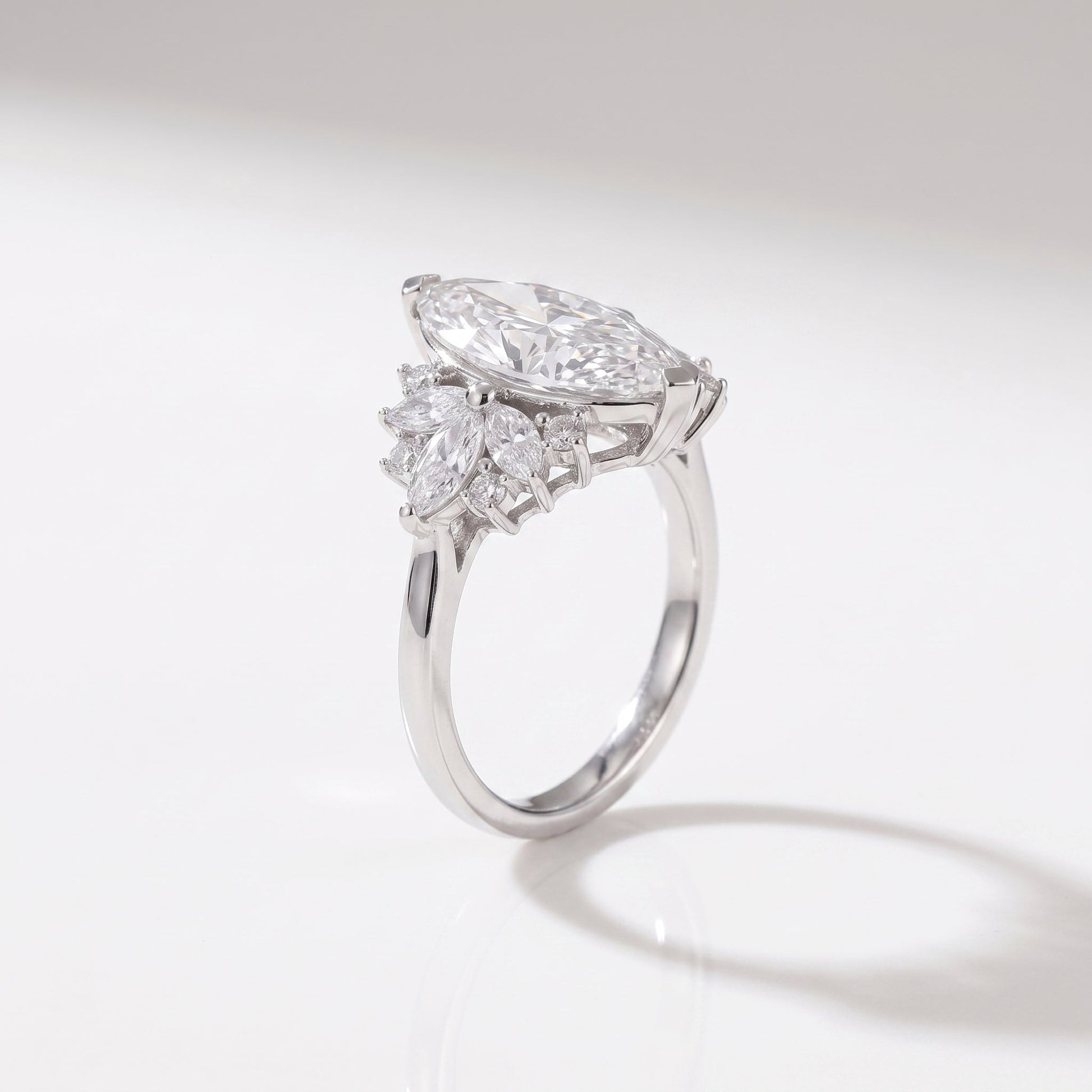 2 CT Marquise Pave Lab Grown Engagement Ring