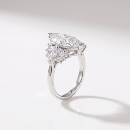 2 CT Marquise Pave Lab Grown Engagement Ring