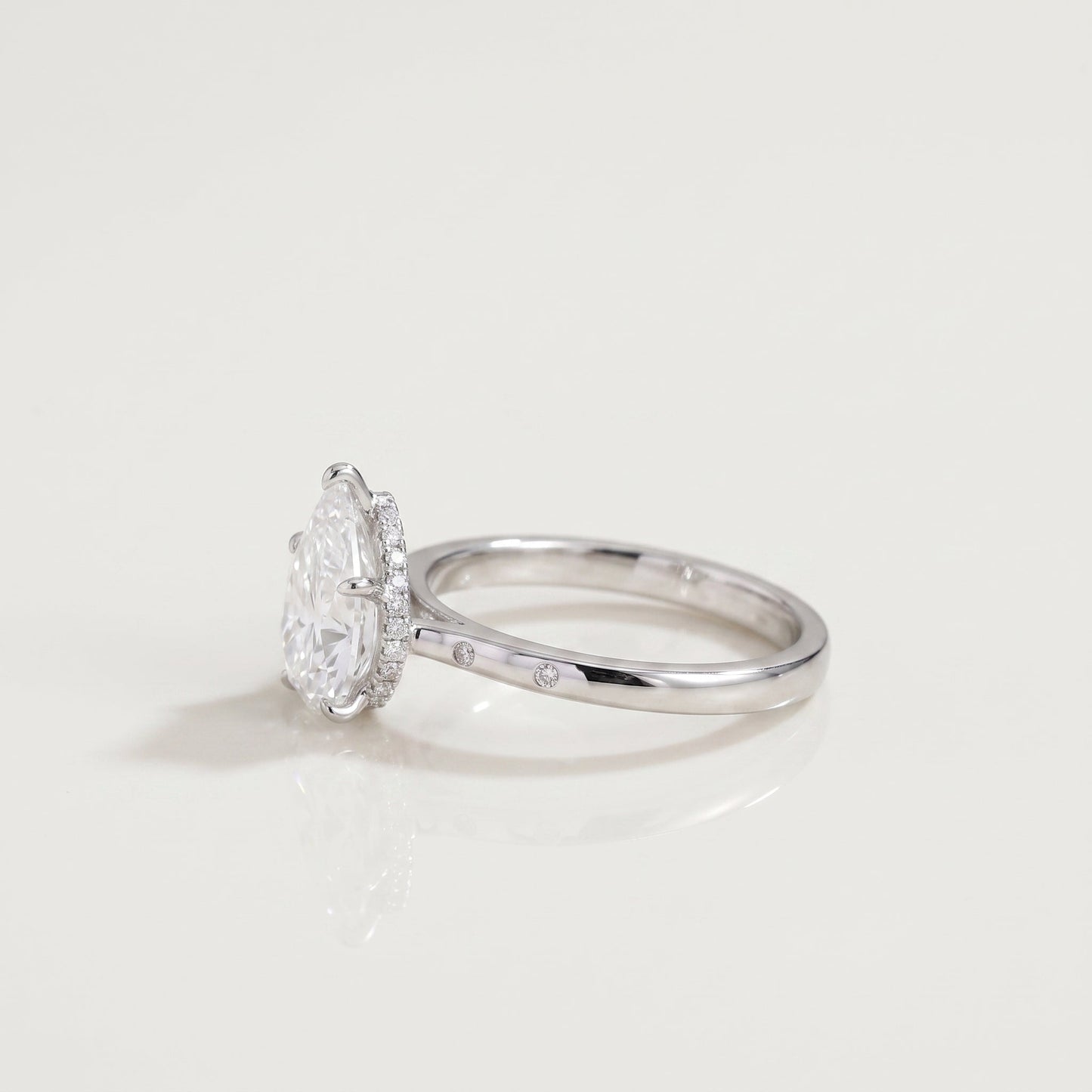 2 CT Marquise Pave Lab Grown Engagement Ring