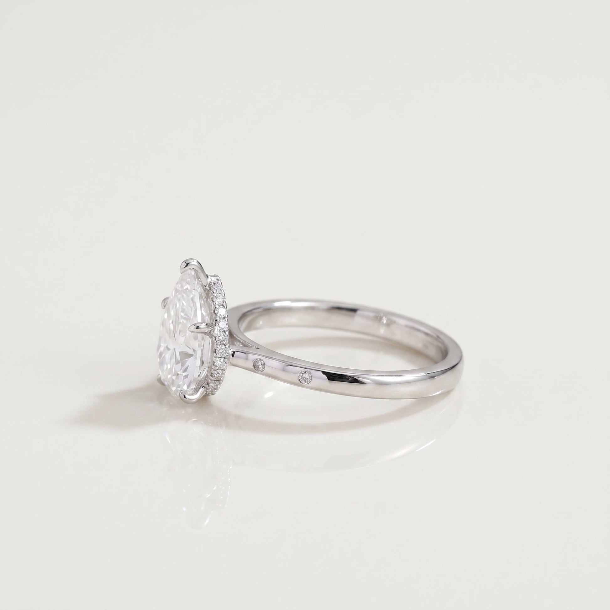 2 CT Marquise Pave Lab Grown Engagement Ring