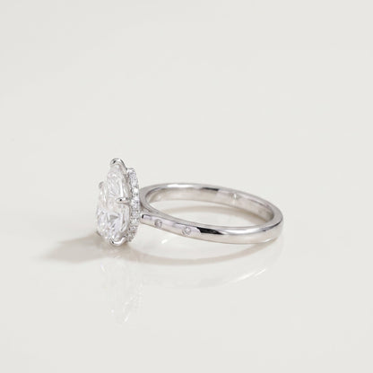2 CT Marquise Pave Lab Grown Engagement Ring