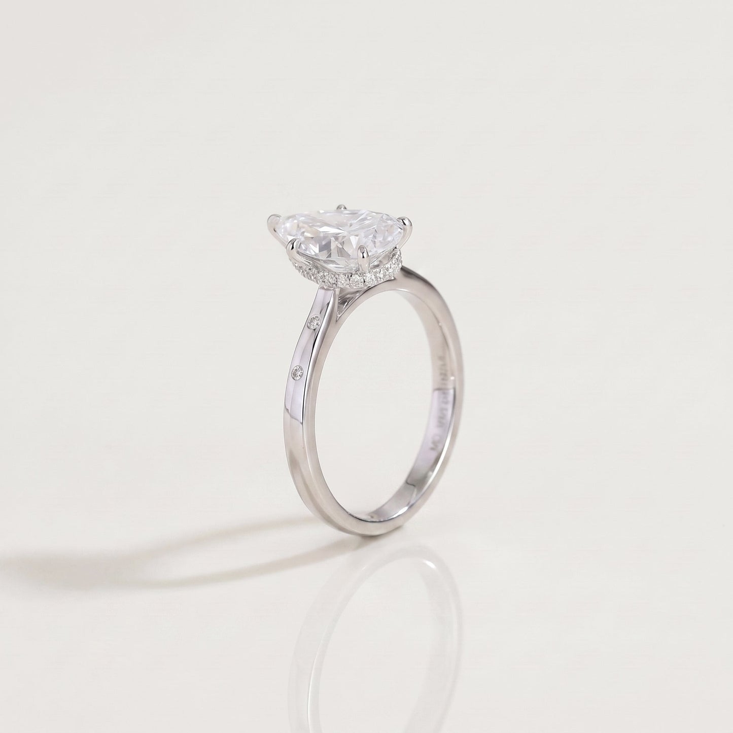 2 CT Marquise Pave Lab Grown Engagement Ring