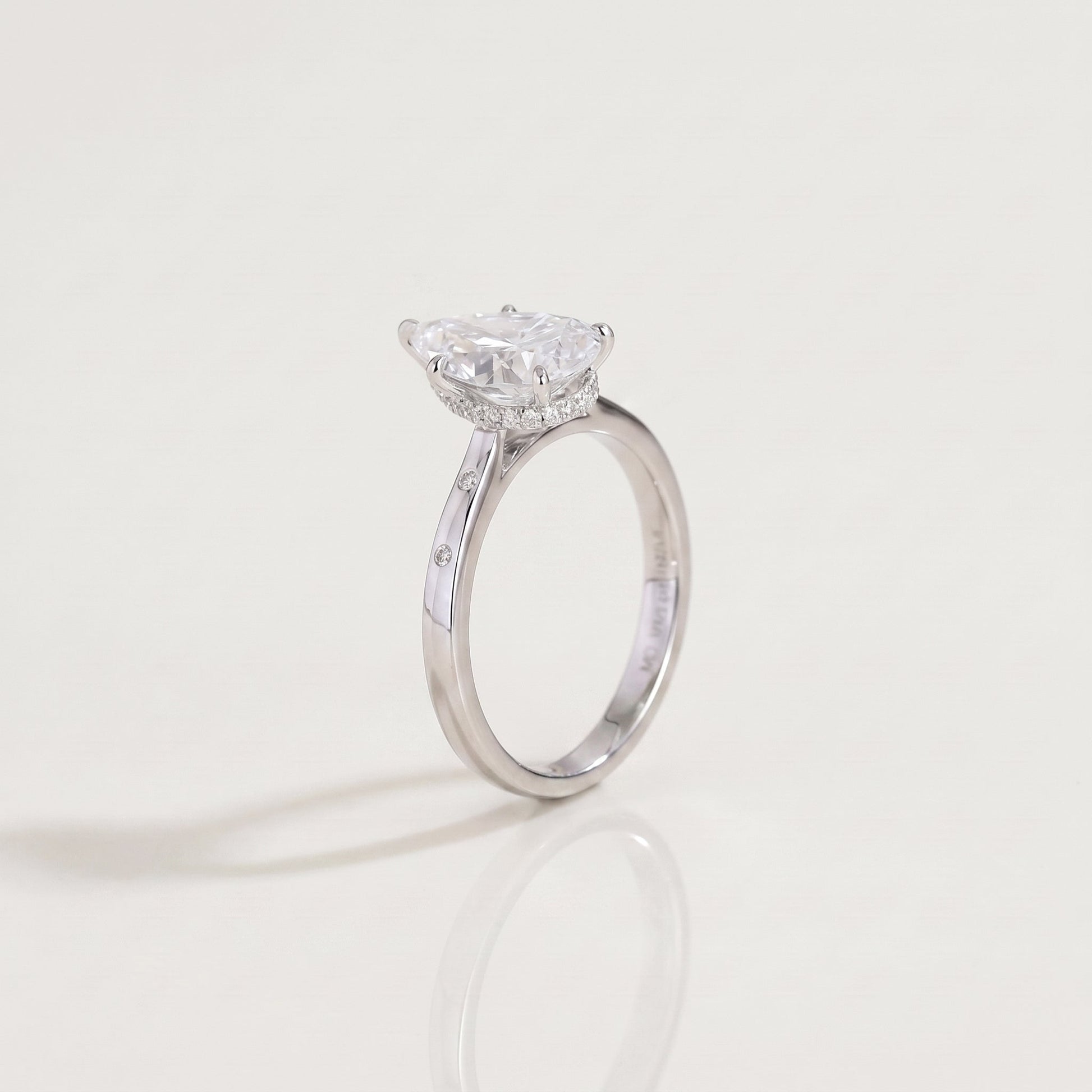 2 CT Marquise Pave Lab Grown Engagement Ring