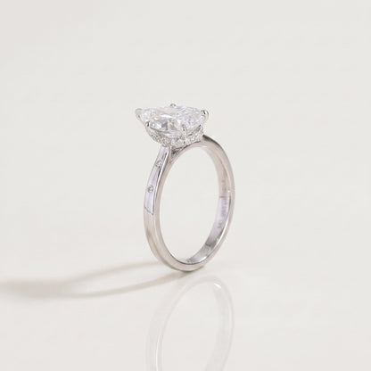 2 CT Marquise Pave Lab Grown Engagement Ring