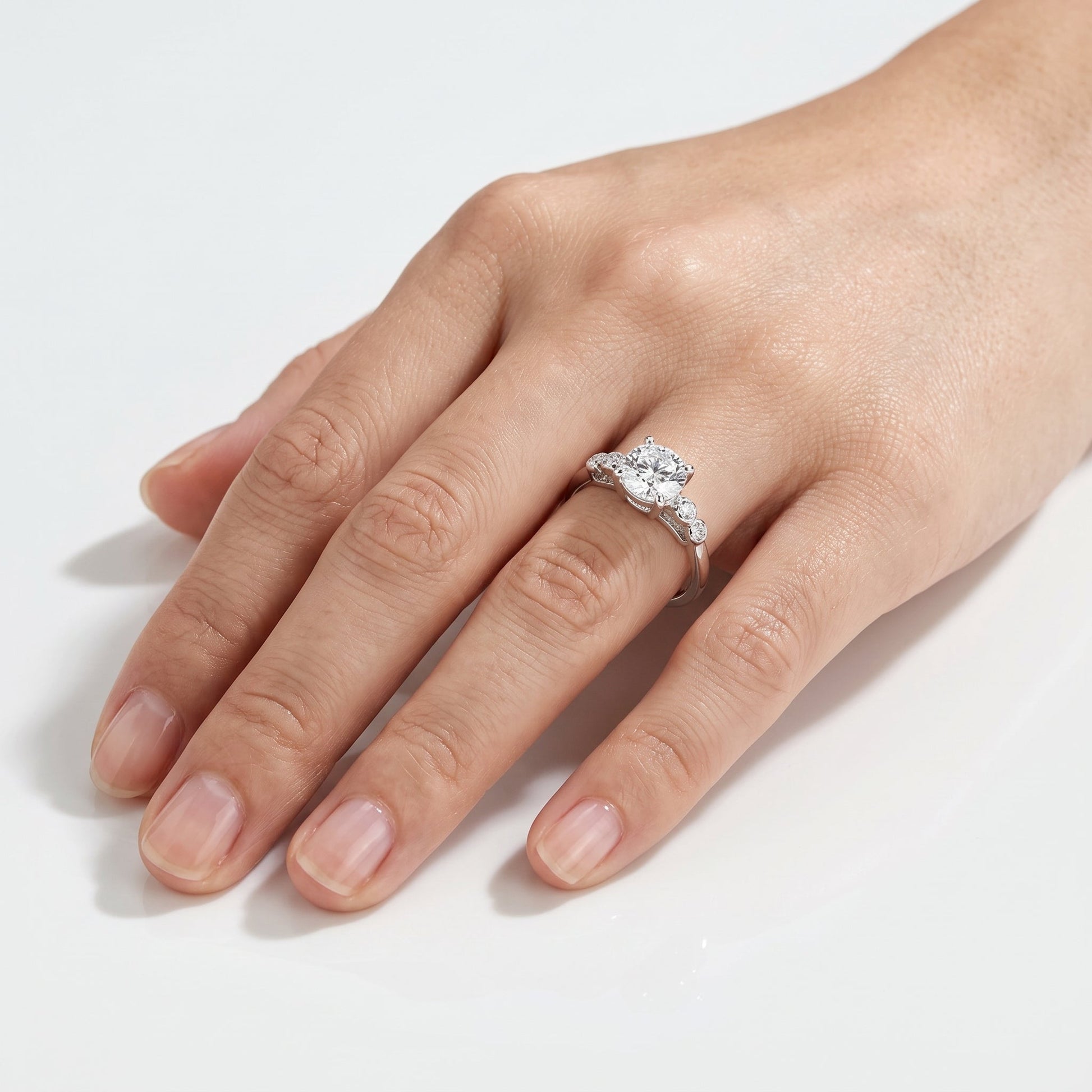 2 CT Marquise Pave Lab Grown Engagement Ring