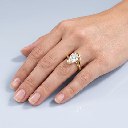 2 CT Marquise Pave Lab Grown Engagement Ring