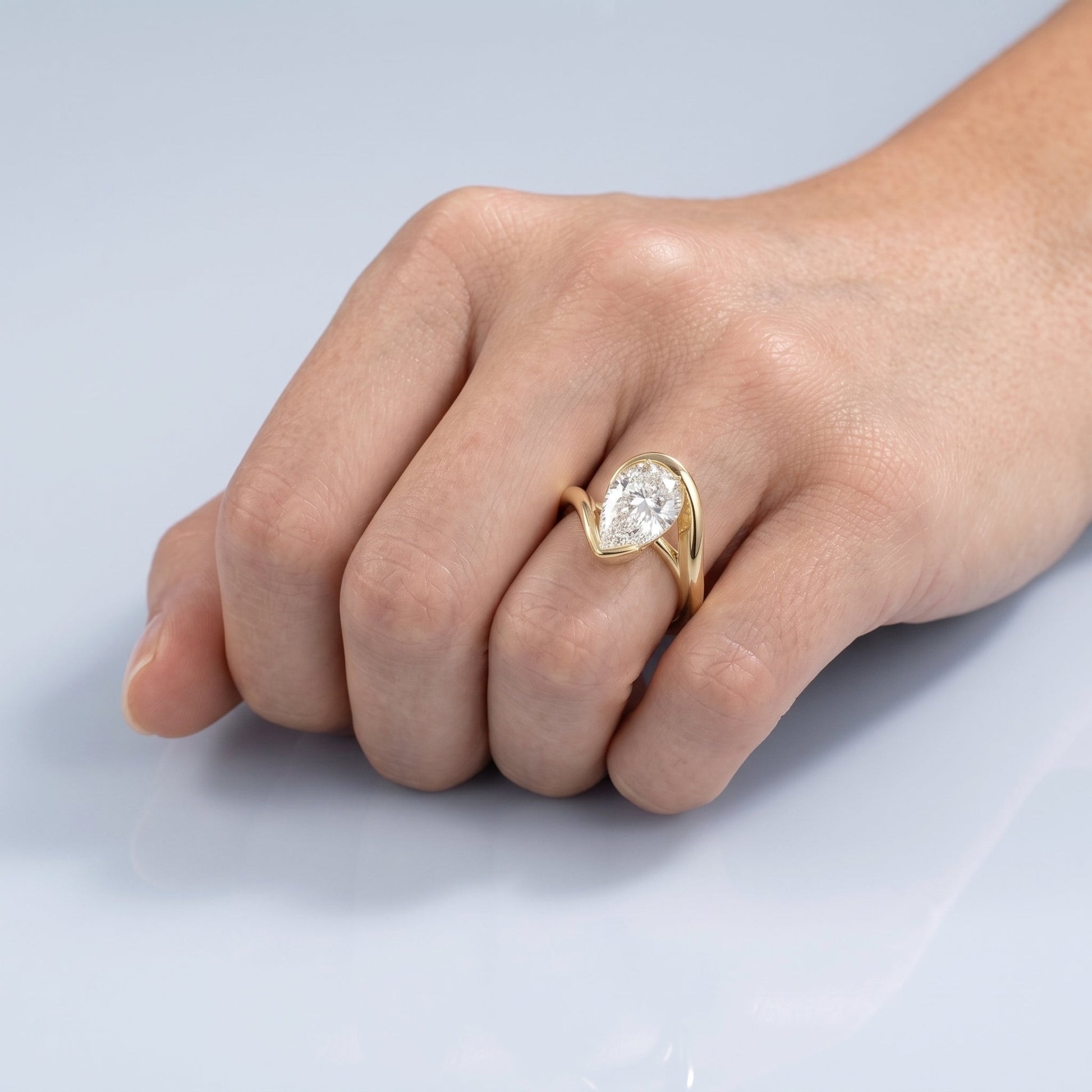 2 CT Marquise Pave Lab Grown Engagement Ring