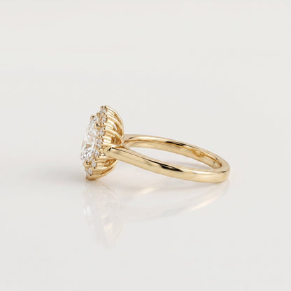 2 CT Marquise Pave Lab Grown Engagement Ring
