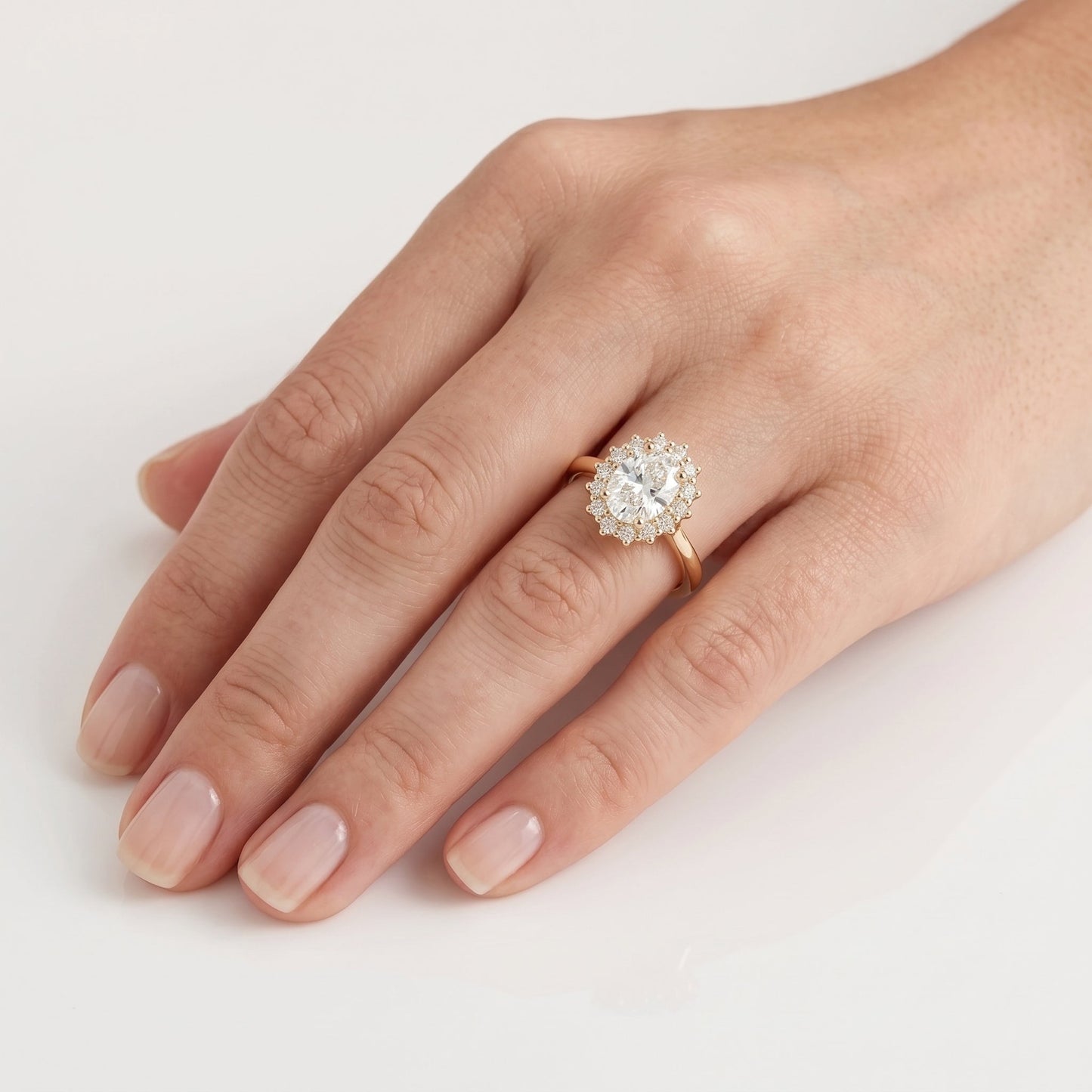 2 CT Marquise Pave Lab Grown Engagement Ring