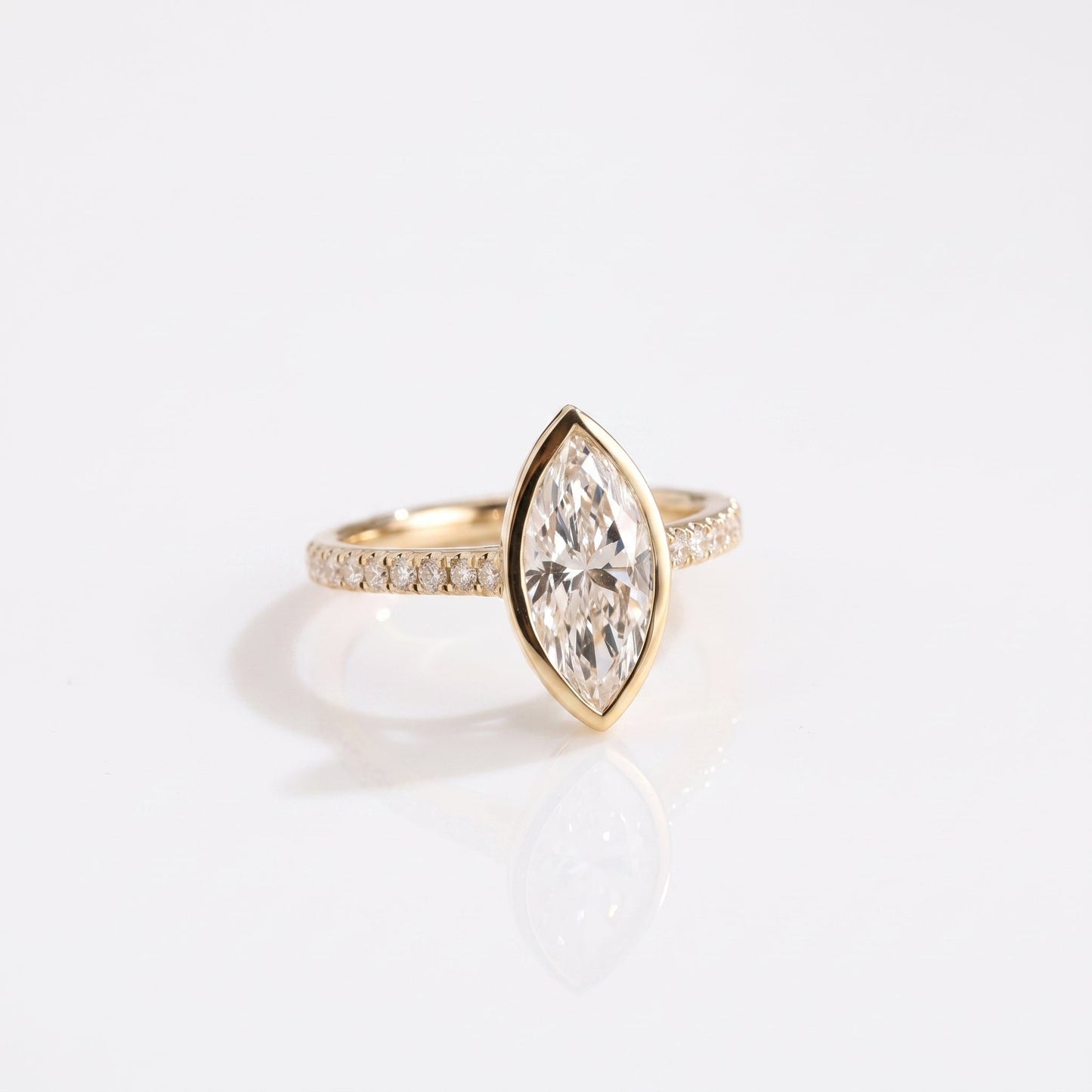 2 CT Marquise Pave Lab Grown Engagement Ring