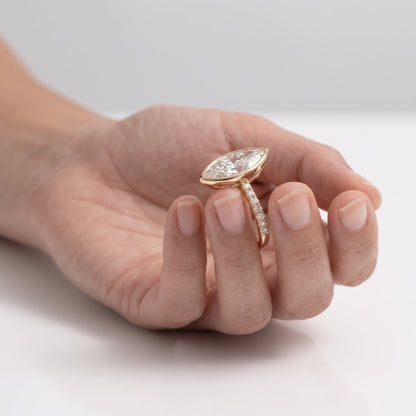 2 CT Marquise Pave Lab Grown Engagement Ring