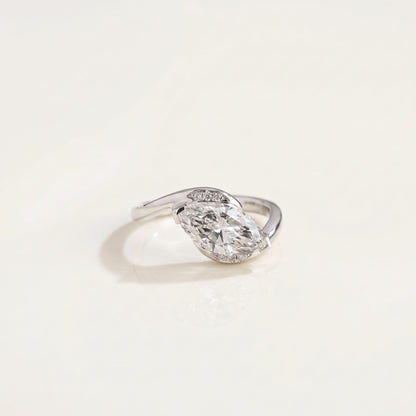 2 CT Marquise Pave Lab Grown Engagement Ring