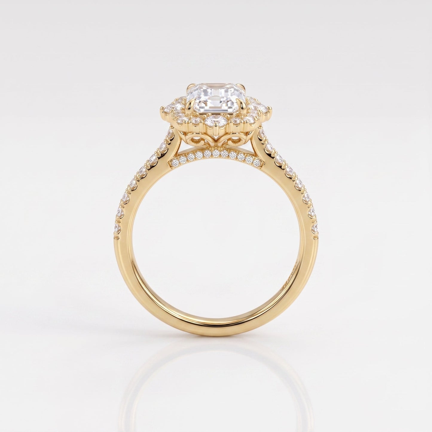 2 CT Marquise Pave Lab Grown Engagement Ring
