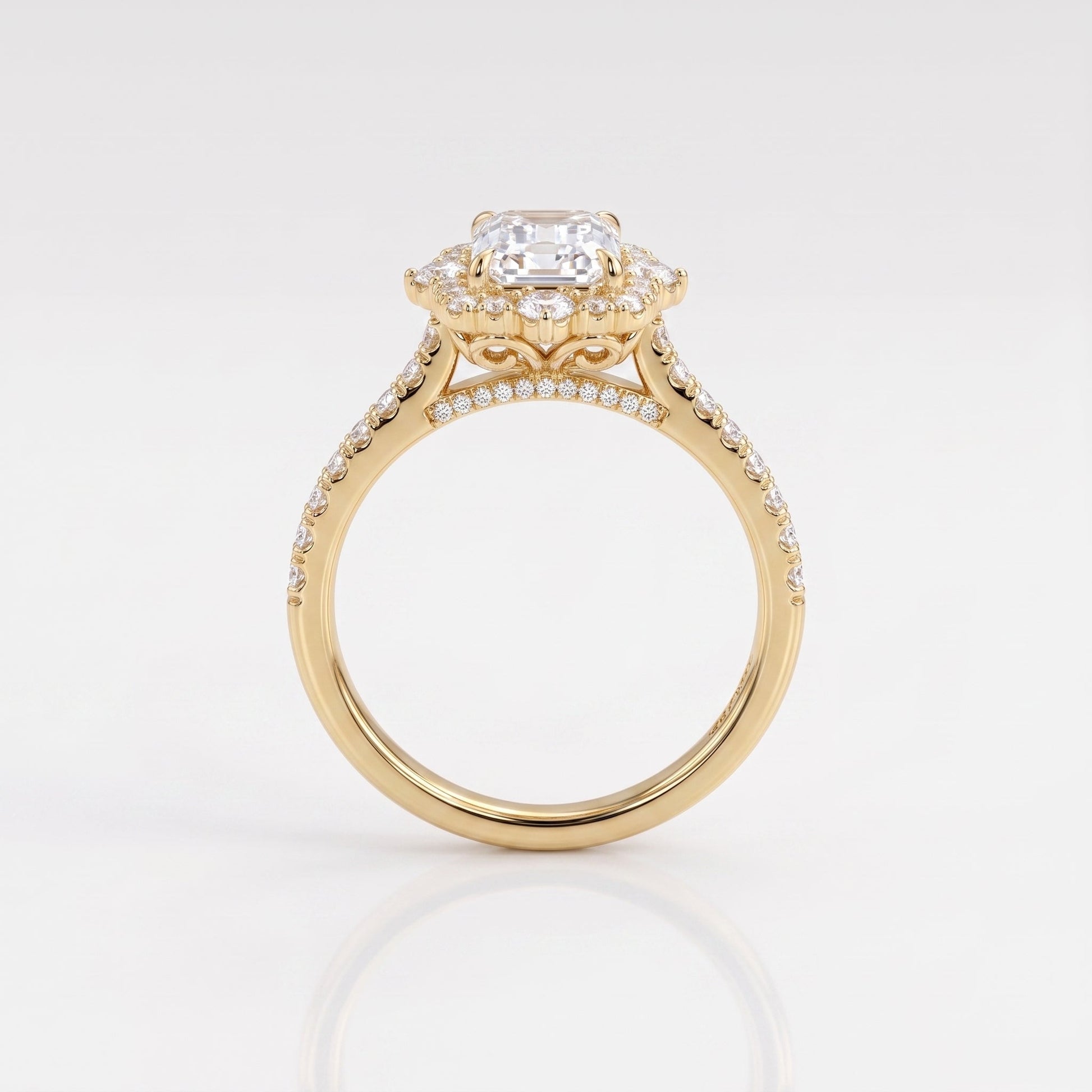2 CT Marquise Pave Lab Grown Engagement Ring
