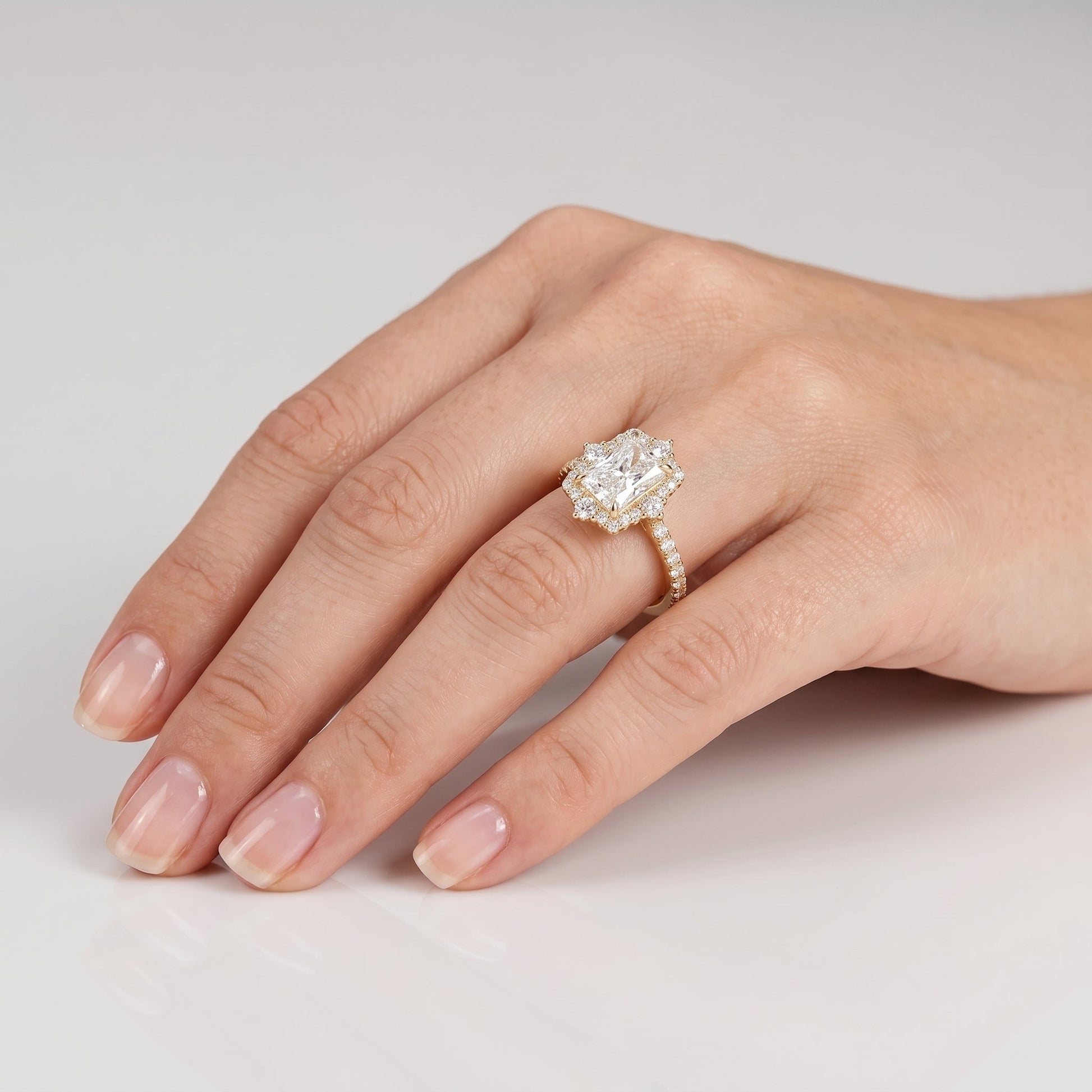 2 CT Marquise Pave Lab Grown Engagement Ring