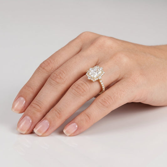 2 CT Marquise Pave Lab Grown Engagement Ring