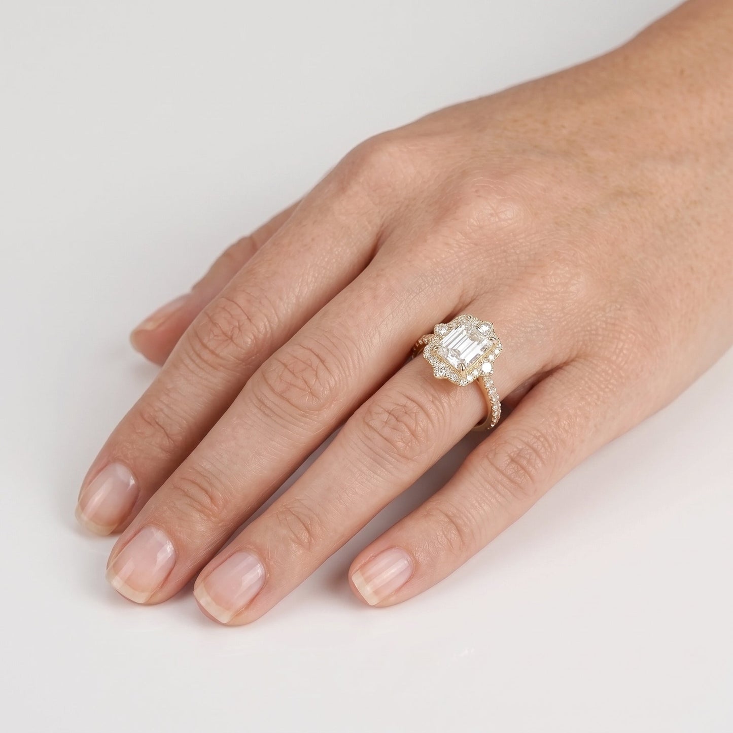 2 CT Marquise Pave Lab Grown Engagement Ring