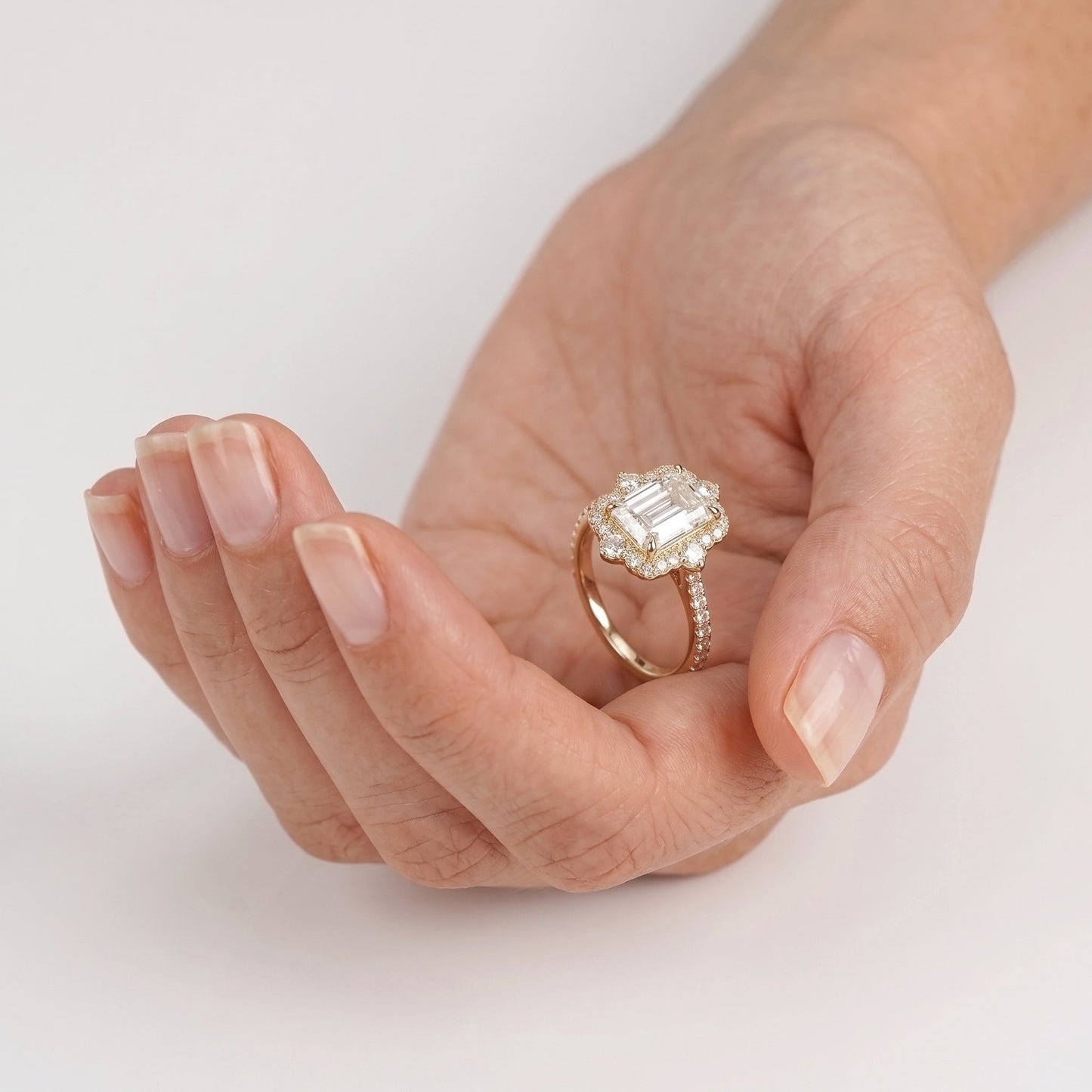 2 CT Marquise Pave Lab Grown Engagement Ring