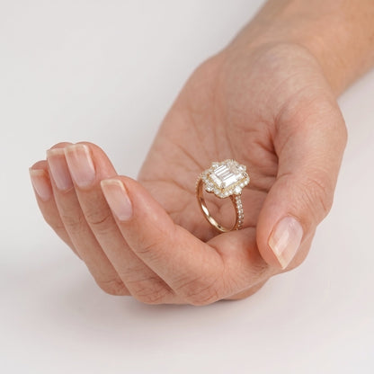 2 CT Marquise Pave Lab Grown Engagement Ring