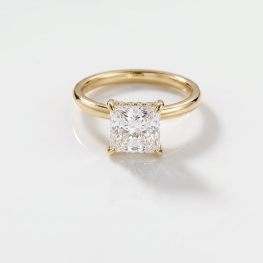 2 CT Princess Hidden Halo Lab Grown Diamond Engagement Ring