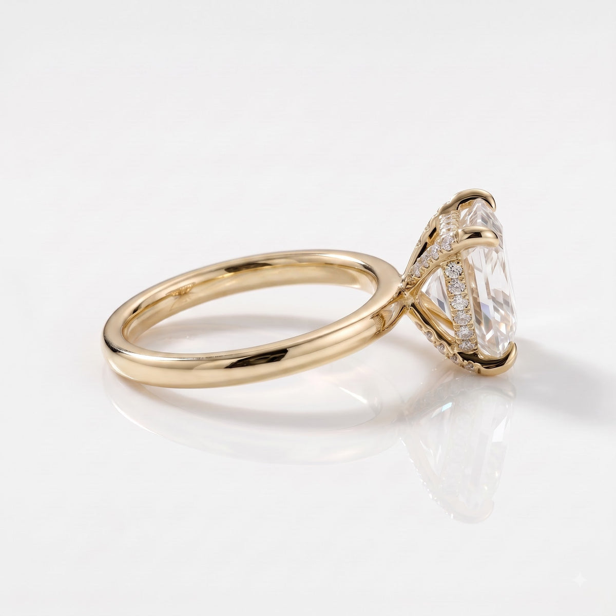 2 CT Princess Hidden Halo Lab Grown Diamond Engagement Ring