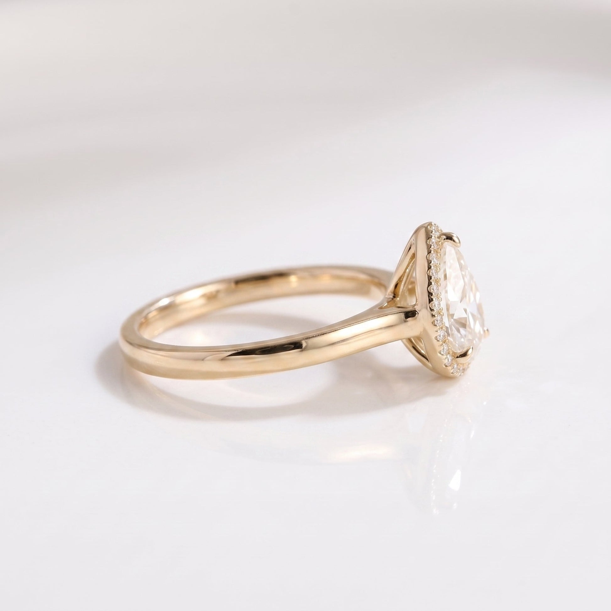 2 CT Marquise Pave Lab Grown Engagement Ring