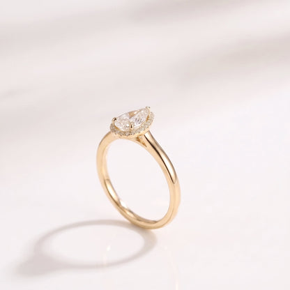 2 CT Marquise Pave Lab Grown Engagement Ring