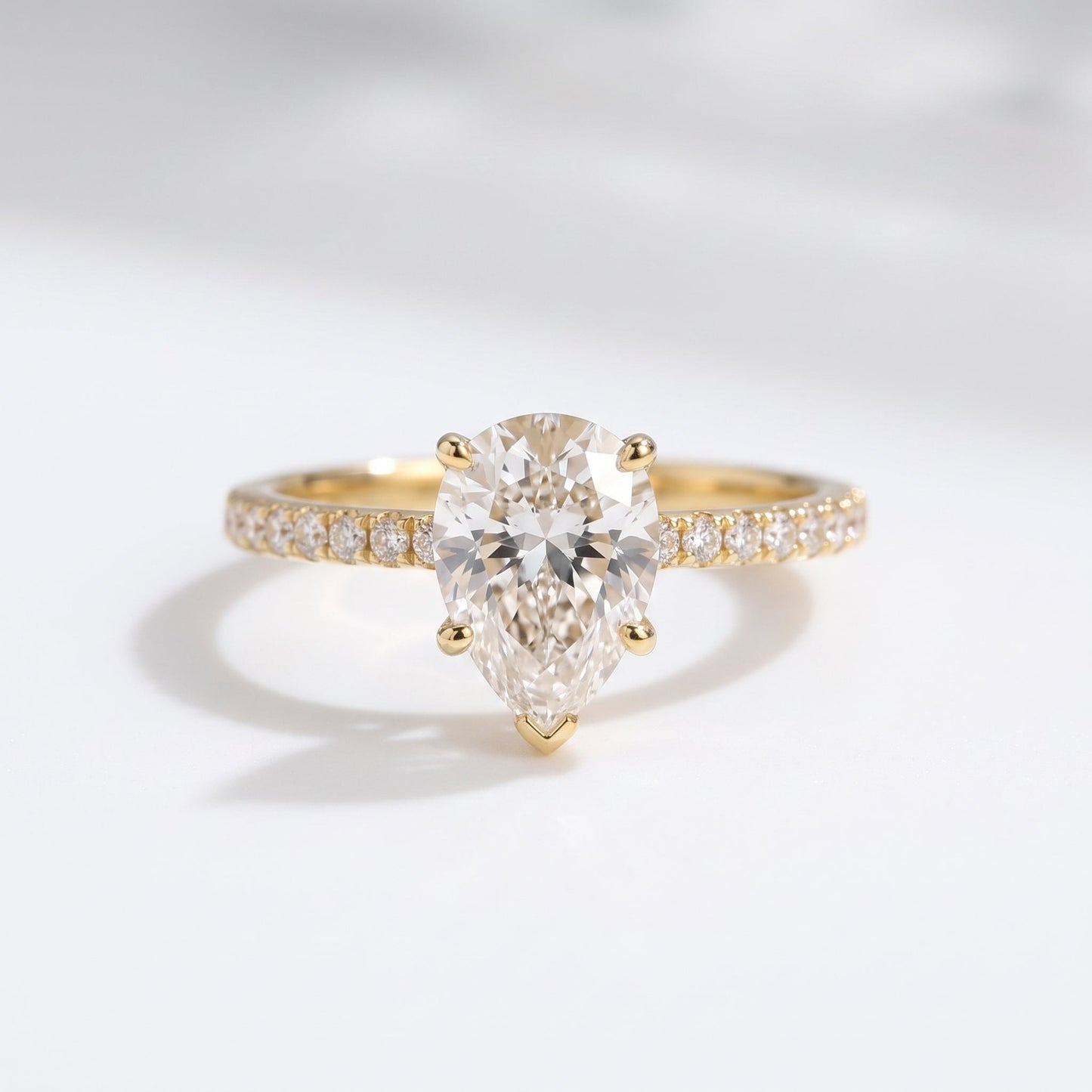 2 CT Marquise Pave Lab Grown Engagement Ring