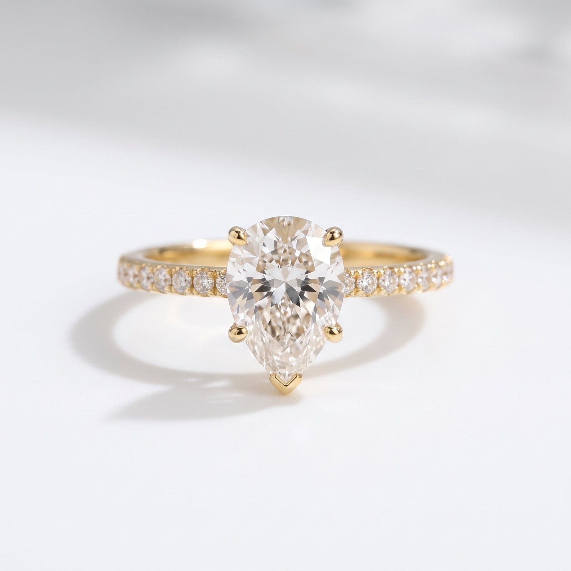 2 CT Marquise Pave Lab Grown Engagement Ring