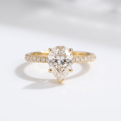 2 CT Marquise Pave Lab Grown Engagement Ring