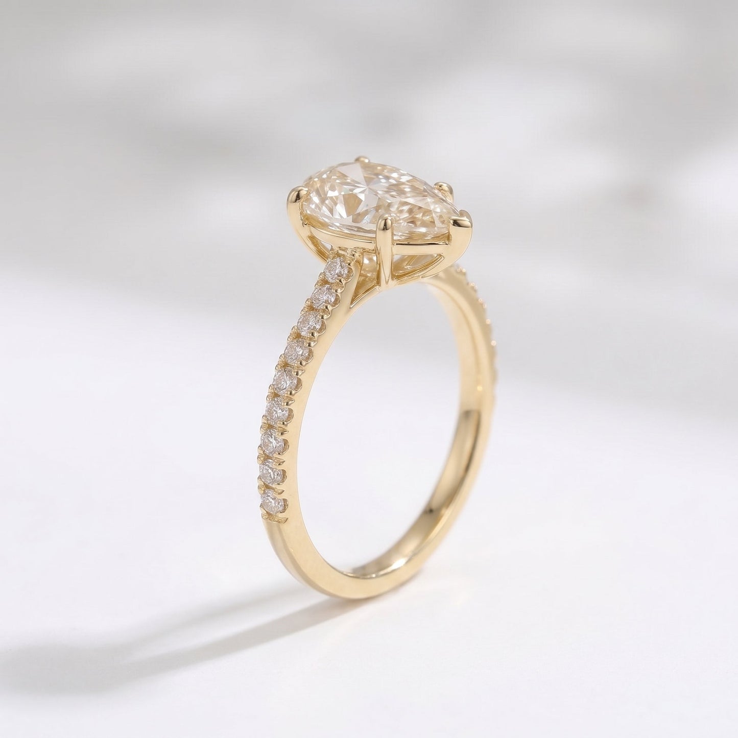 2 CT Marquise Pave Lab Grown Engagement Ring