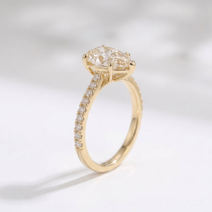 2 CT Marquise Pave Lab Grown Engagement Ring