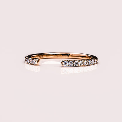 0.18 TCW Round Open Shank Moissanite Wedding Band