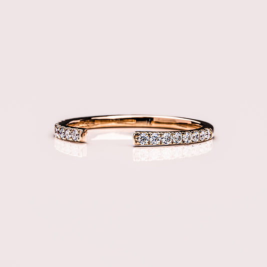 0.18 TCW Round Open Shank Moissanite Wedding Band