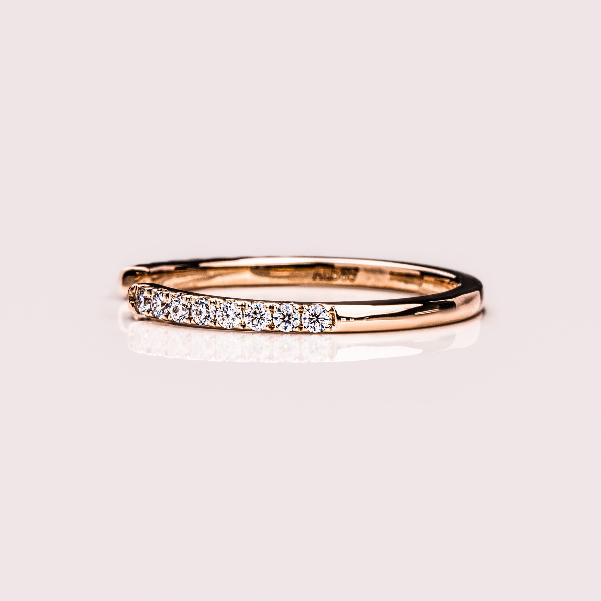 0.18 TCW Round Open Shank Moissanite Wedding Band
