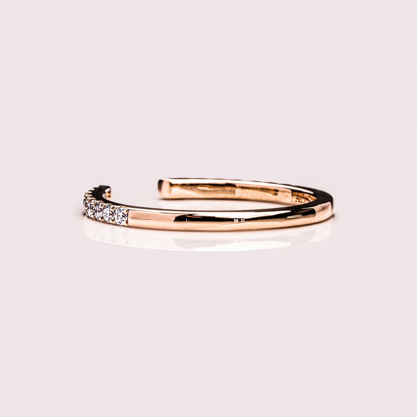 0.18 TCW Round Open Shank Moissanite Wedding Band