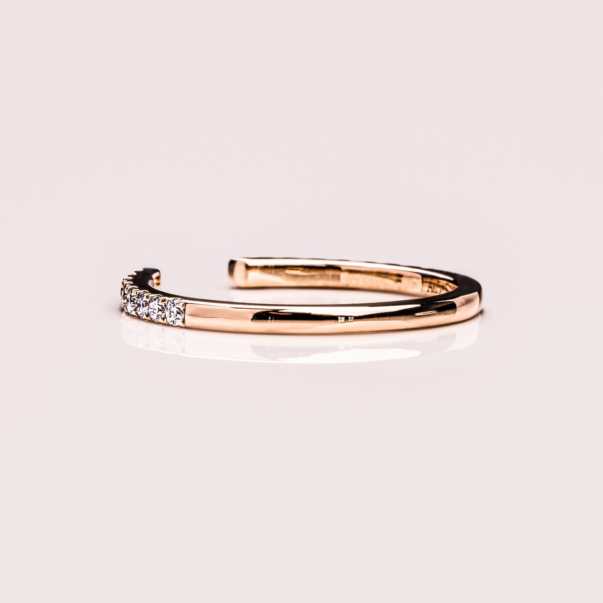 0.18 TCW Round Open Shank Moissanite Wedding Band