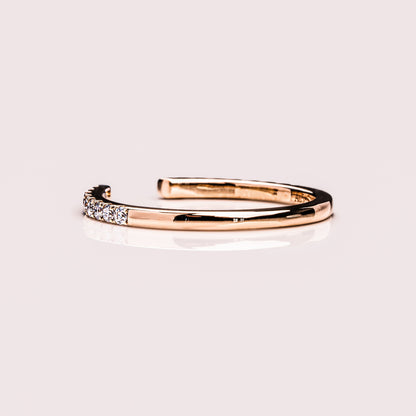 0.18 TCW Round Open Shank Moissanite Wedding Band