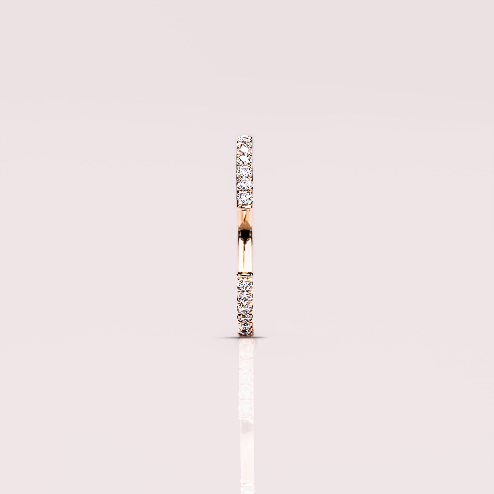 0.18 TCW Round Open Shank Moissanite Wedding Band