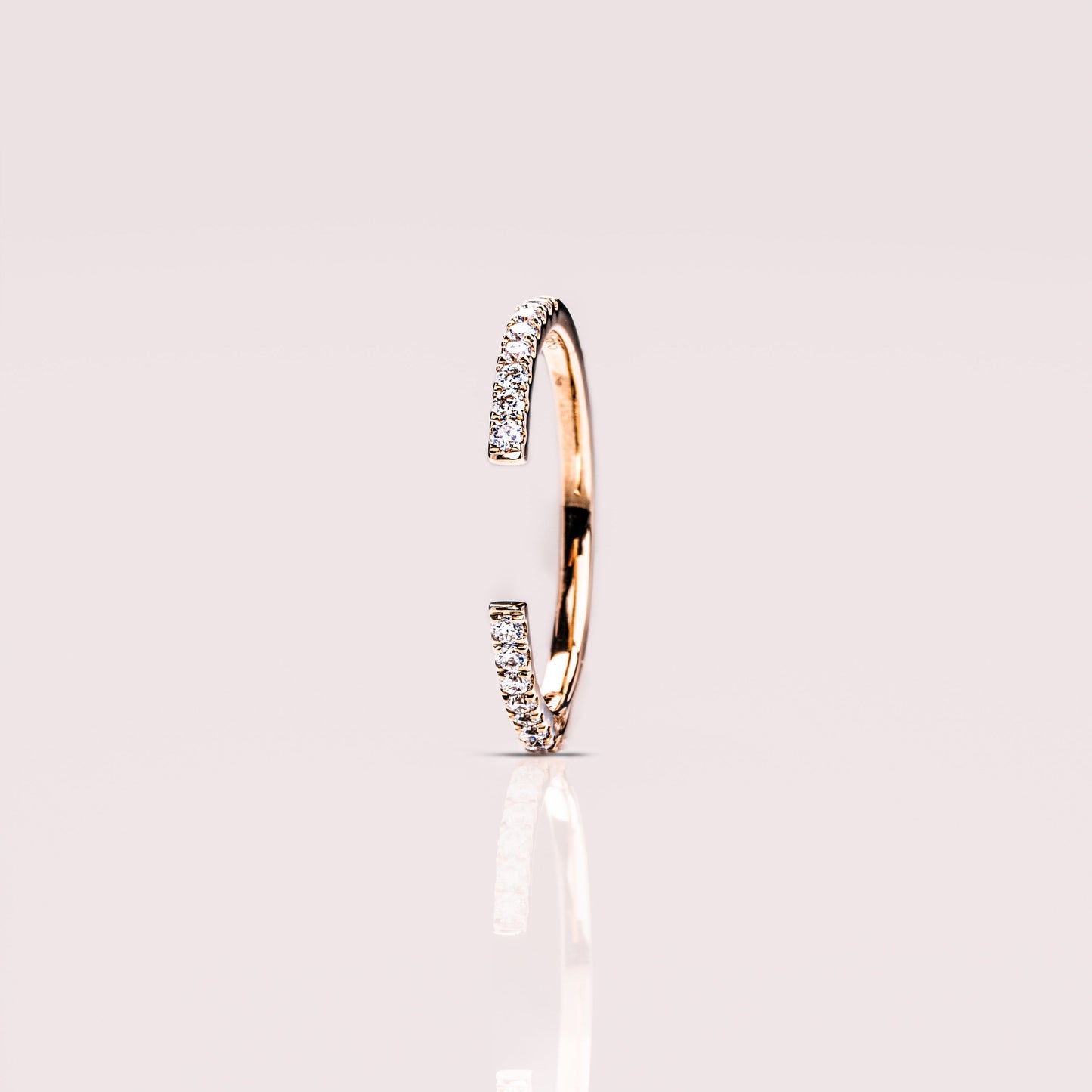 0.18 TCW Round Open Shank Moissanite Wedding Band