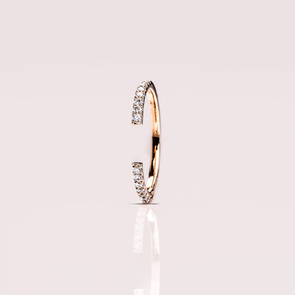 0.18 TCW Round Open Shank Moissanite Wedding Band