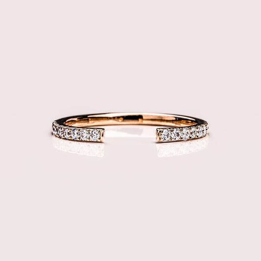0.18 TCW Round Open Shank Moissanite Wedding Band