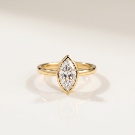 2 CT Marquise Pave Lab Grown Engagement Ring
