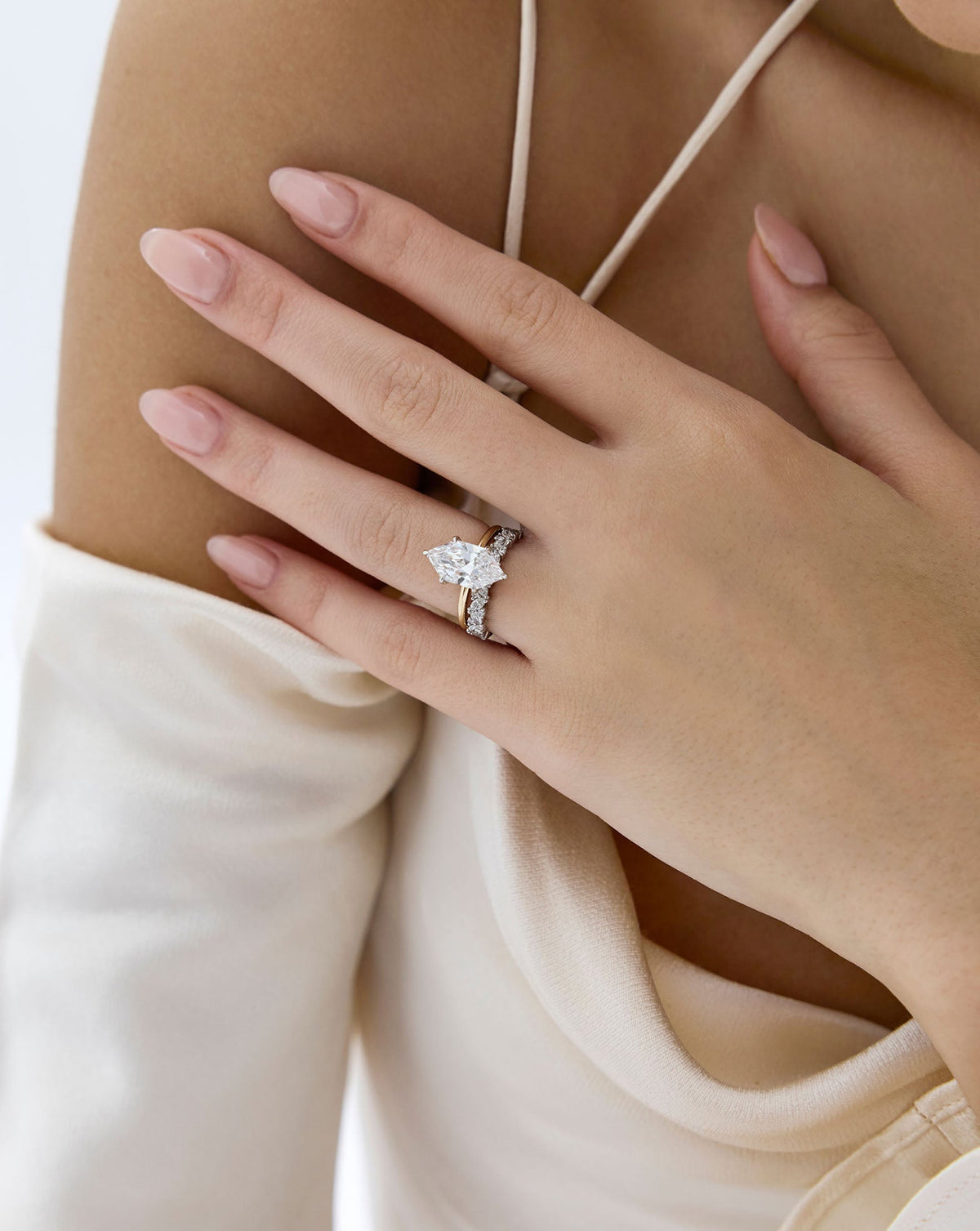 1.10 TCW Marquise Cluster Lab Grown Diamond Wedding Band