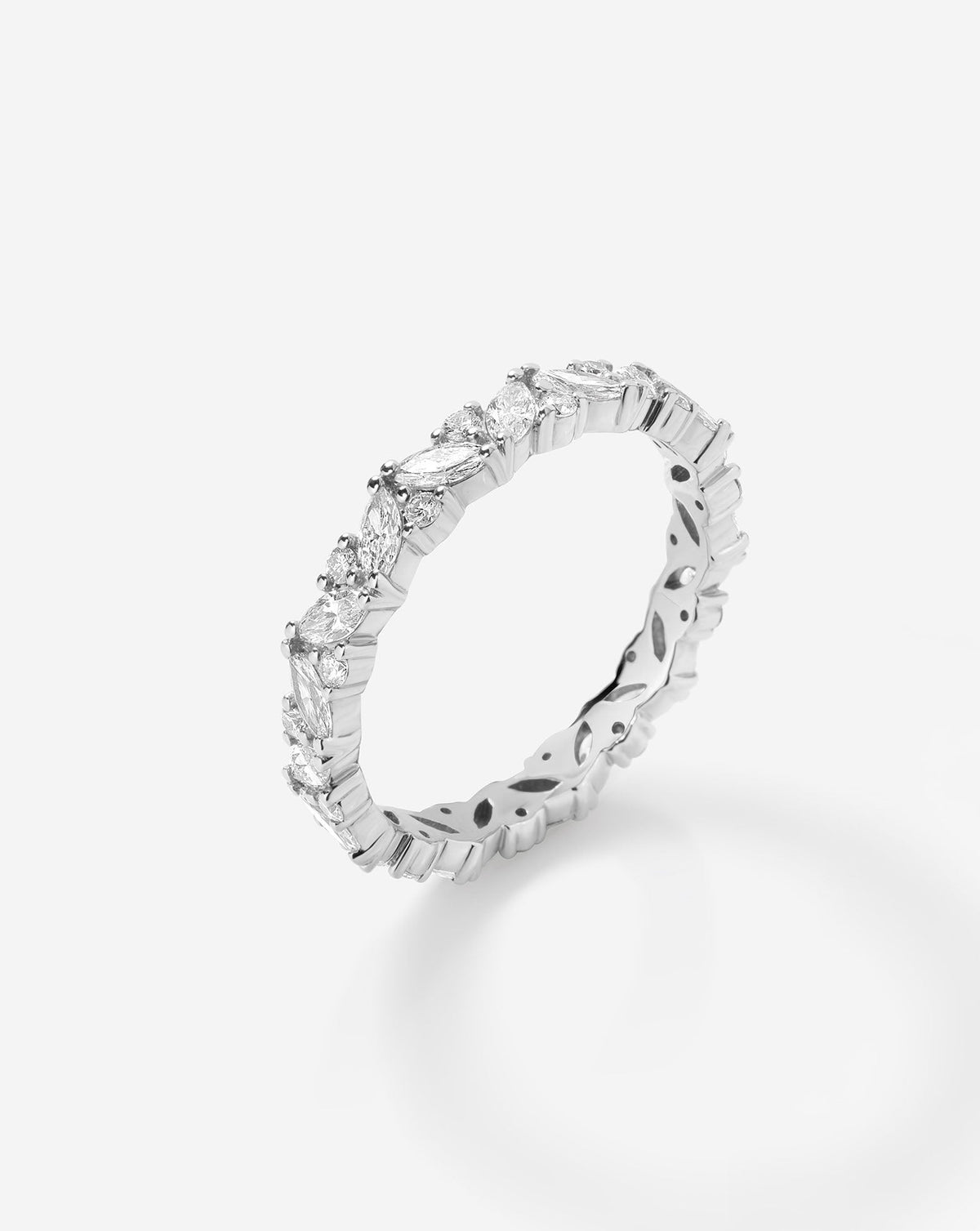 1.10 TCW Marquise Cluster Lab Grown Diamond Wedding Band