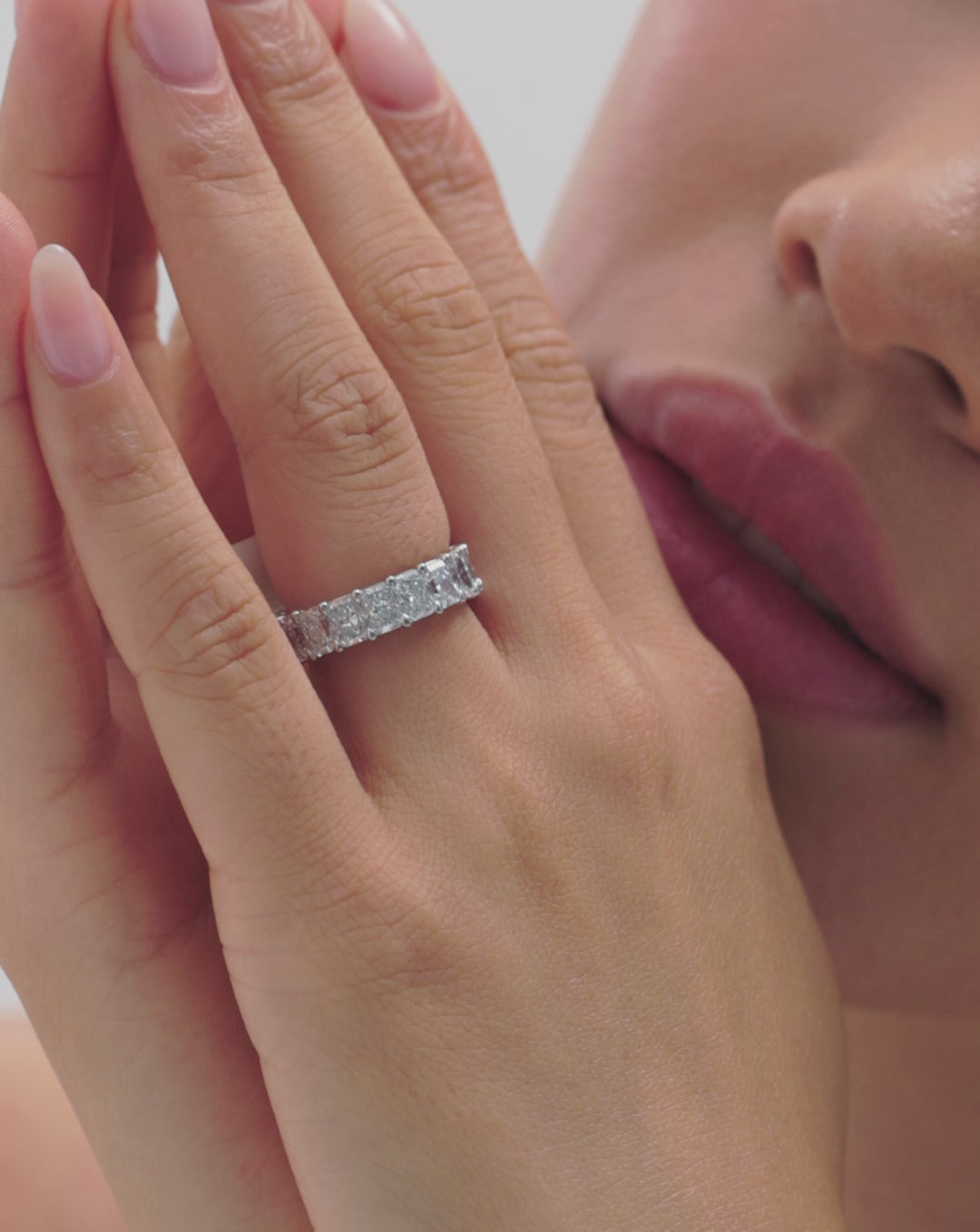 1.50 TCW Radiant Eternity Lab Grown Diamond Wedding Band